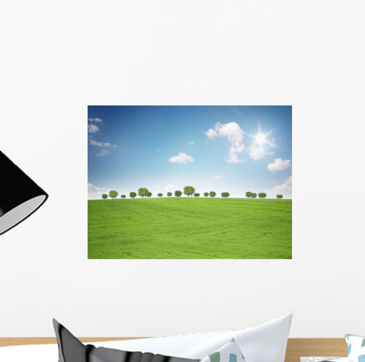 Landschaft mit Sonne Wall Mural
