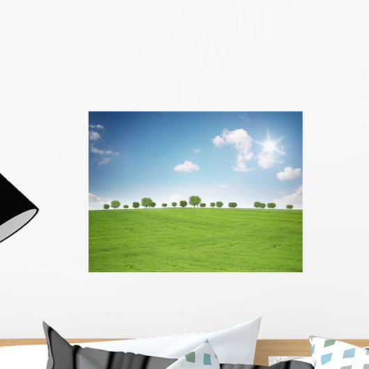 Landschaft mit Sonne Wall Mural