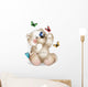 Happy Teddy bear and butterfly Wall Decal