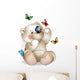 Happy Teddy bear and butterfly Wall Decal