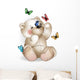 Happy Teddy bear and butterfly Wall Decal