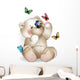 Happy Teddy bear and butterfly Wall Decal