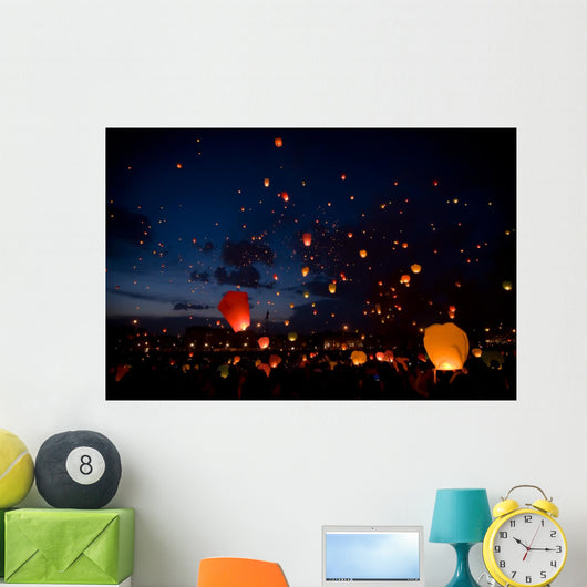 Night christmas festival of lights Wall Mural