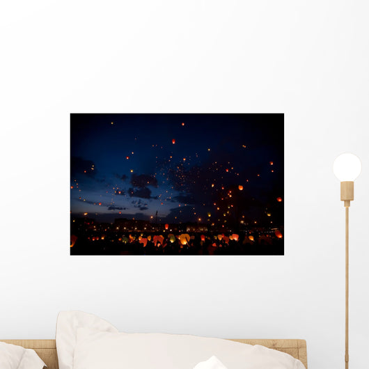 Night christmas festival of lanterns Wall Mural