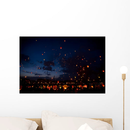 Night christmas festival of lanterns Wall Mural
