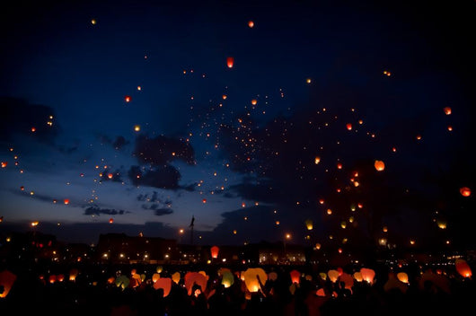 Night christmas festival of lanterns Wall Mural