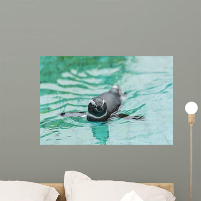 Penguin Wall Mural shown on a wall