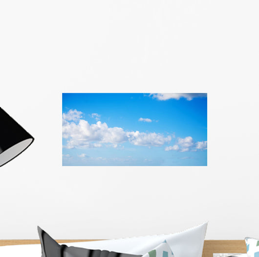 white clouds in the blue sky Wall Mural