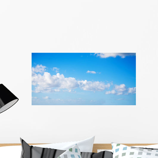 white clouds in the blue sky Wall Mural