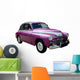Purple Retro Car Isolated Wall Decal