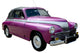 Purple Retro Car Isolated Wall Decal