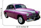 Purple Retro Car Isolated Wall Decal