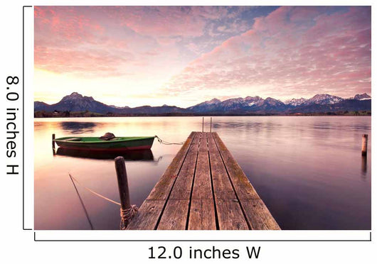 einsames Boot am Steg Wall Decal