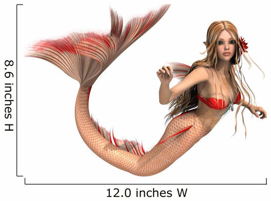 Peach Mermaid Wall Decal