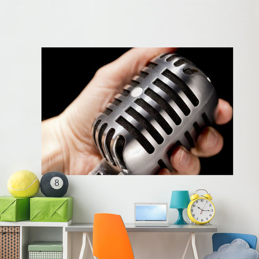 Holding Microphone Wall Decal