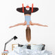 Young woman doing aerial yoga in hammock on a Wall Decal