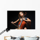 beautiful female musician playing a cello. Wall Mural