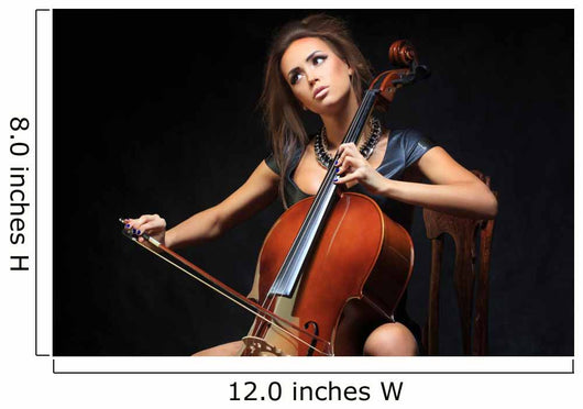 beautiful female musician playing a cello. Wall Mural