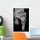 close up black and white Jaguar Portrait Wall Mural