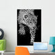 close up black and white Jaguar Portrait Wall Mural