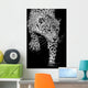 close up black and white Jaguar Portrait Wall Mural