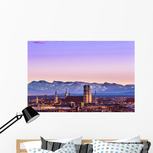Munich Alps sunset Wall Mural