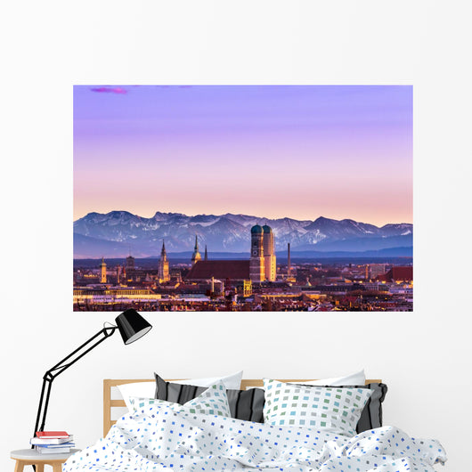 Munich Alps sunset Wall Mural