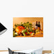 Pumpkin With Wine Fruit and Vegetables Wall Mural
