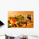 Pumpkin With Wine Fruit and Vegetables Wall Mural