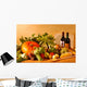 Pumpkin With Wine Fruit and Vegetables Wall Mural