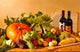 Pumpkin With Wine Fruit and Vegetables Wall Mural