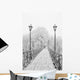 Winter city park. Lovers Bridge in Kiev. Ukraine. Wall Mural