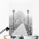 Winter city park. Lovers Bridge in Kiev. Ukraine. Wall Mural