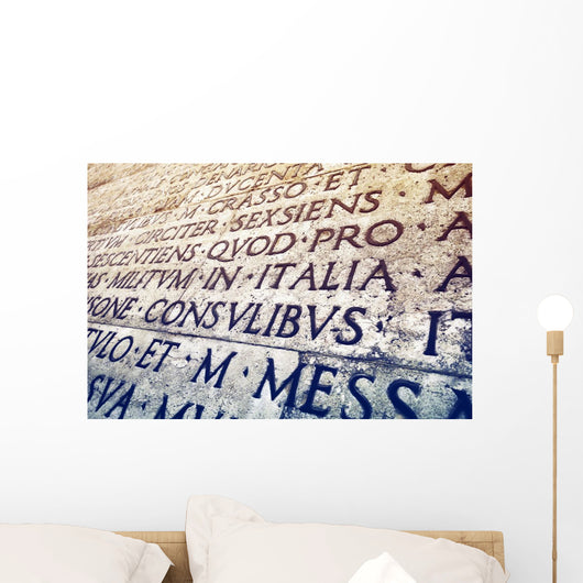 Latin inscription in Rome, Italy Wall Mural