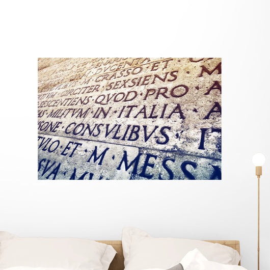 Latin inscription in Rome, Italy Wall Mural