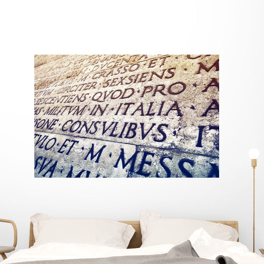 Latin inscription in Rome, Italy Wall Mural