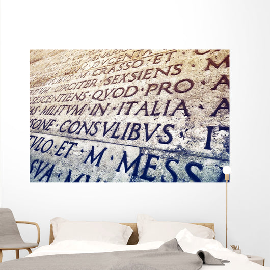 Latin inscription in Rome, Italy Wall Mural