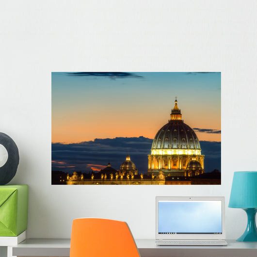 Dome of Saint Peter at twilight Wall Mural