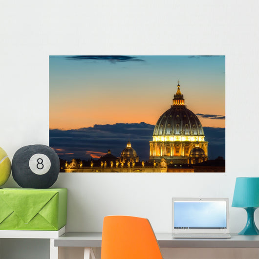 Dome of Saint Peter at twilight Wall Mural