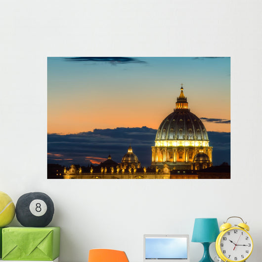 Dome of Saint Peter at twilight Wall Mural