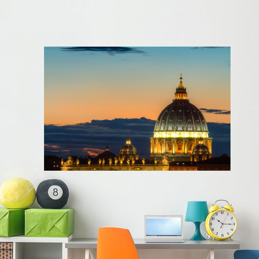 Dome of Saint Peter at twilight Wall Mural