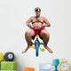 Man riding a small bicycle Wall Decal