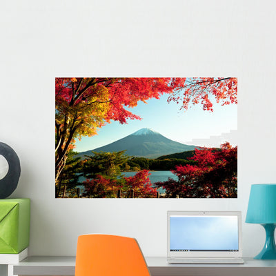 Mt Fuji shown on a wall