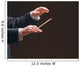 Concert conductor's hands with a baton, isolated on a black Wall Mural