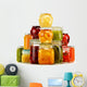 Jars with pickled vegetables, fruity compotes and jams Wall Decal