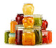 Jars with pickled vegetables, fruity compotes and jams Wall Decal