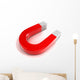 Horseshoe magnet isolated on white background. Back view Wall Decal