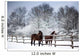 Chestnut horses winter Wall Mural