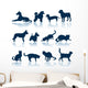 Dogs and Cats Silhouettes Wall Stickers