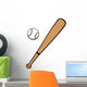 Baseball and Bat Wall Decal